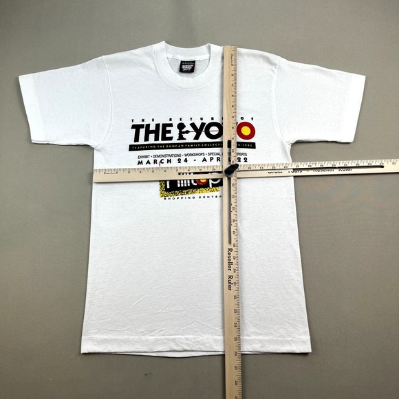 Vintage Yo-Yo Toys T-Shirt Adult Small White Exhibit Collection Made in USA 90s - Picture 7 of 10